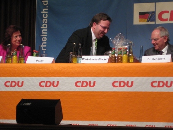 Bundesfinanzminister Wolfgang Schäuble in Rheinbach (Mai 2012)