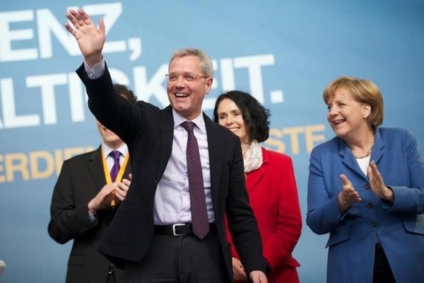 Bundeskanzlerin Angela Merkel und Norbert Röttgen in Bonn (April 2012)