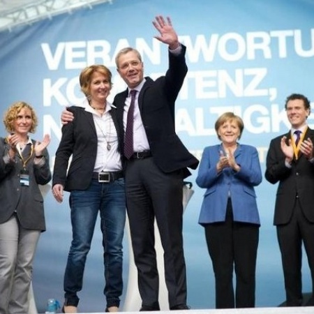 Bundeskanzlerin Angela Merkel und Norbert Röttgen in Bonn (April 2012)